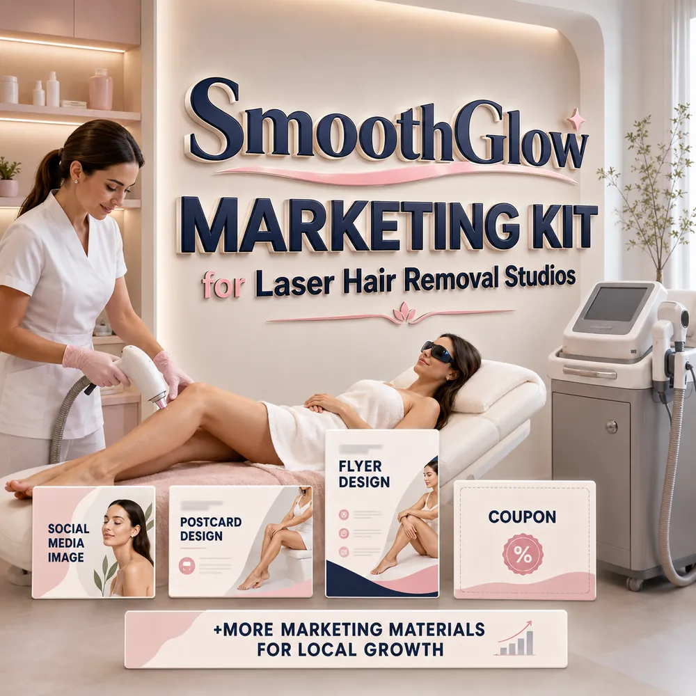 SmoothGlow Marketing Kit for Laser Hair Removal Studios